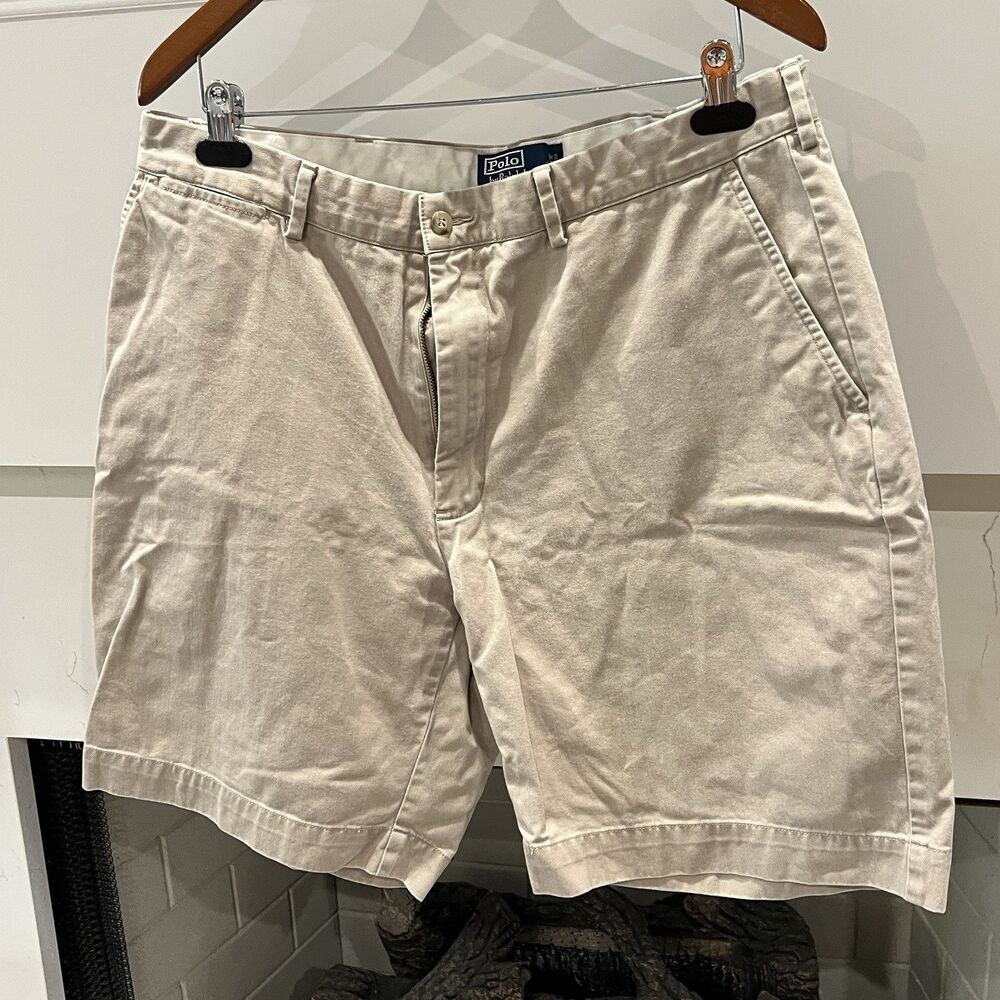 Polo Ralph Lauren Prospect Shorts Mens 36 Beige Tan 9" Inseam Casual Chino
